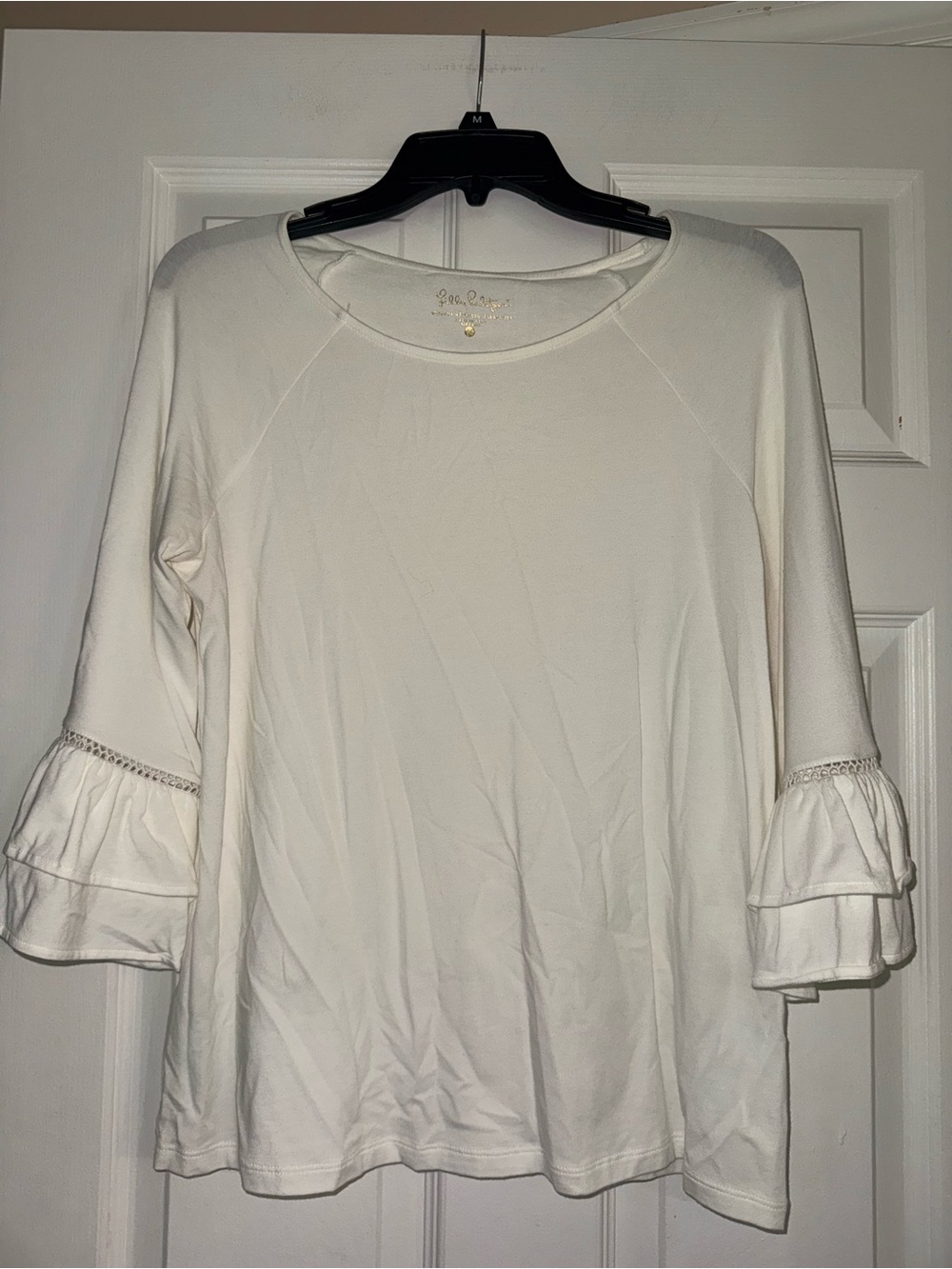 Lilly Pulitzer Women’s White Ruffle Sleeve Top